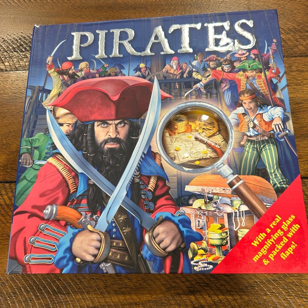Children’s Book “Pirates” lift the flap, magnifying glass